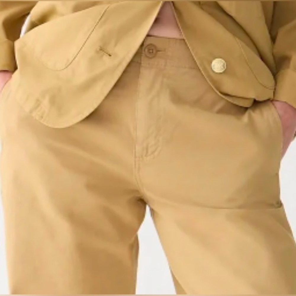 J.Crew | 2023 Sailor Heritage Relaxed Chino Tan Wide Leg Pant Plus Size 34/18 - Picture 3 of 10